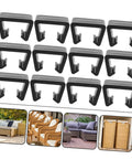 12 Piece Rattan Furniture Clips Set For Wicker Chairs And Sofas Outdoor Patio Clamps Easy Install Fasteners To Secure Couch