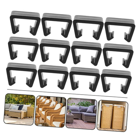 12 Piece Rattan Furniture Clips Set For Wicker Chairs And Sofas Outdoor Patio Clamps Easy Install Fasteners To Secure Couch