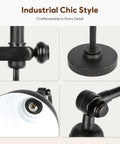 Rustic Bronze Adjustable Desk Lamp With Industrial Metal Task Lighting, detail of swivel, base, and socket