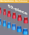 Red and blue detachable thread gauge set with 52 nut and bolt gauges 28 inch and 24 metric box bolt size finder for quick size checks.
