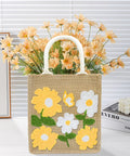 Beginner Punch Needle Kit With Tote Bag featuring flowers and butterflies design, ideal for DIY embroidery projects.