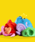 Massive Bulk Modeling Compound With Twelve Four Ounce Cans Packing A Knockout Array Of Jewel Tones Absolutely Perfect For Kid Safe Arts Projects And Creative Crafting Vibes, colorful modeling clay shapes.