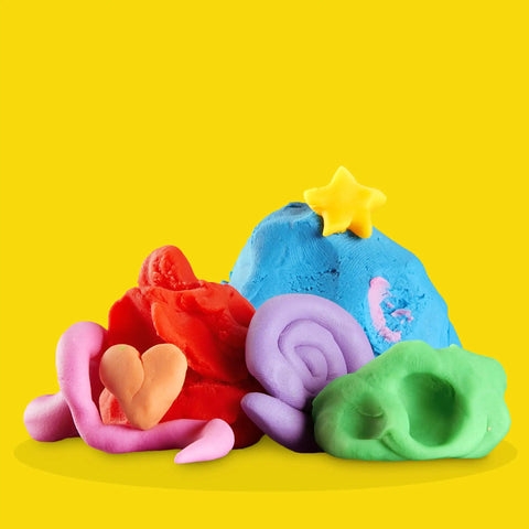 Massive Bulk Modeling Compound With Twelve Four Ounce Cans Packing A Knockout Array Of Jewel Tones Absolutely Perfect For Kid Safe Arts Projects And Creative Crafting Vibes, colorful modeling clay shapes.
