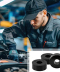 Heavy Duty Black Rubber Spacers Anti Vibration Damping Bushings 0.98 Inch Od 3/8 In Id 3/8 Inch Thick multi-purpose washers observed in an auto repair setting.