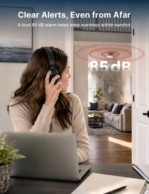 Premium Smoke Detector Alarm With 10 Year Tamper Resistant Lithium Battery UL 217 Certified for Clear Alerts at 85 dB.