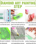 Steps for using 5D Landscape Diamond Painting Kit For Adults With Hot Air Balloon Scene Full Round Drill Crystal Art DIY Craft
