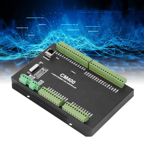 4 Axes CNC Controller Board High Performance Aluminum Motion Card with 1MHz Pulse Frequency, durable black frame
