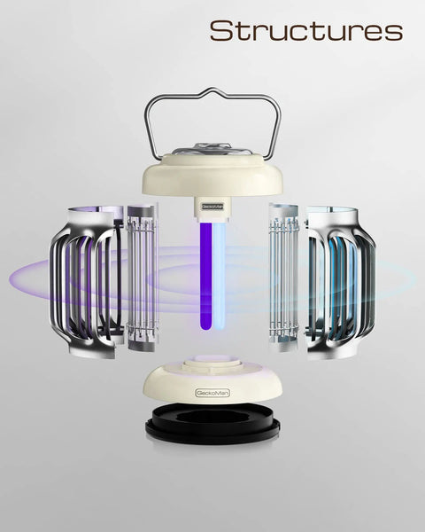Hybrid Spectrum Bug Zapper With Waterproof Switch indoor outdoor with 15W UV light trap structure illustration