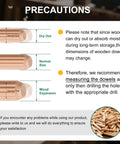 Precautionary diagram showing size changes in 120 Piece Wood Dowel Kit 3/8 Inch By 2 Inch Fluted Dowels For Crafts Furniture And DIY Projects.