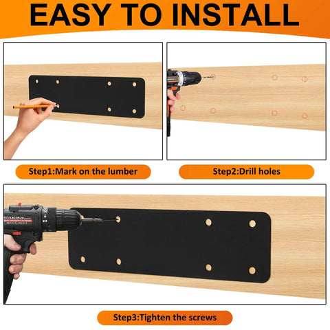 Two Pack 10 By 3 Inch I Shape Mending Plates Rock Solid Workhorse Steel Pergola Brackets Built Tough For Backyard Decks And Patios With Crisp Powder Coat And Eight Direct Nail Slots