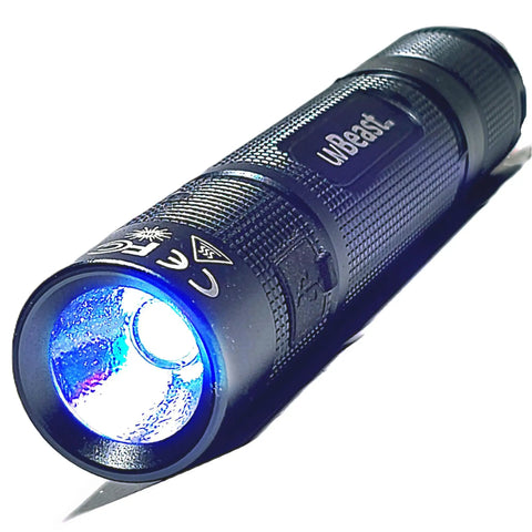 V3 Mini 385-395Nm Black Light UV Flashlight For High Power Ultraviolet Detection, compact, five-core LED emitting blue light