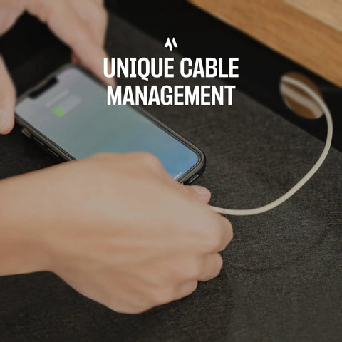 Under Desk Sliding Drawers With Smooth Rollout Action And Lockable Hardware Matte Black Steel Storage Organizer Featuring Integrated Cable Management for a phone with charger cord.