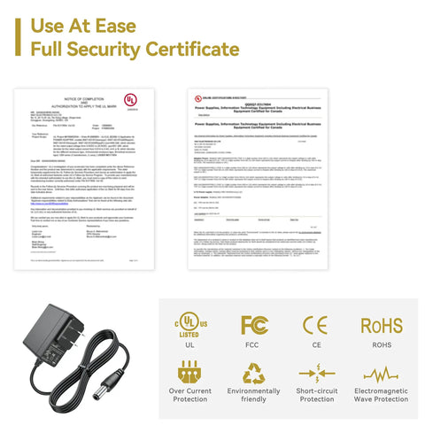 5V AC Power Adapter For Arcade1Up Plug And Play Pac Man Counter Cade Arcade Machines And Ms Pac Man Table Top Units 2A Power Supply Not For 12V Version Compatible With 8295 Pac Man Counter Cade Arcade Machine And Ms Pac Man 40th Edition Table Top with security certifications shown.