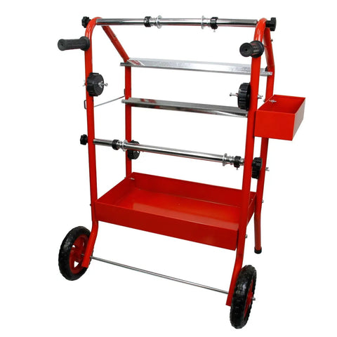 18-Inch Mobile Masking Station For Auto Body And Painting All-In-One Design With Dual Paper Bars Four Tape Rollers Built-In Storage Trays