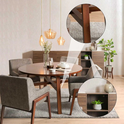 648 Pieces Screw Hole Covers Kit With 21mm Wood Textured Stickers PVC Self Adhesive Caps For Furniture Cabinets Walls Desks 12 Colors Waterproof Durable Dustproof Easy Install used on dining table and shelf.