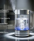 Lightning Fast 1.7L Glass Electric Kettle With Stainless Steel Base Cordless 1500W Boiler Double Wall Borosilicate