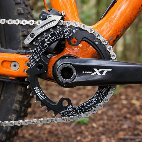 96 BCD Narrow Wide Mountain Bike Chainring 34T Aluminum Alloy Replacement on mountain bike crankset