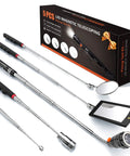 Telescoping Magnetic Pickup Tool Set With 1 Lb And 15 Lb Magnetic Probes, round and square mirrors, LED flashlight, packaging visible