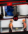 Comparison of solo worker using 2 Pack Labor Saving Arm Jacks Beefy 220 LB Heavy Duty Furniture Lifters with two people lifting manually