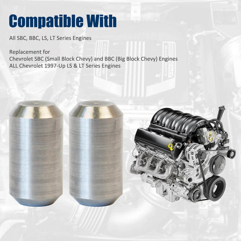 Two Piece Bellhousing Alignment Dowel Pins Set For LS LT Small Block And Big Block V8 Engines To Transmission Replacement Fits 4.3L 4.8L 5.3L 6.0L 6.2L LS1 LS3 And More, showing stainless steel pins with engine compatibility