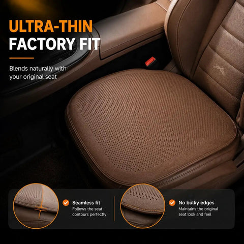 Stylish Leather Car Seat Cushion For Mini Roadster And Countryman Featuring Breathable Perforated Surface with a seamless ultra-thin fit.