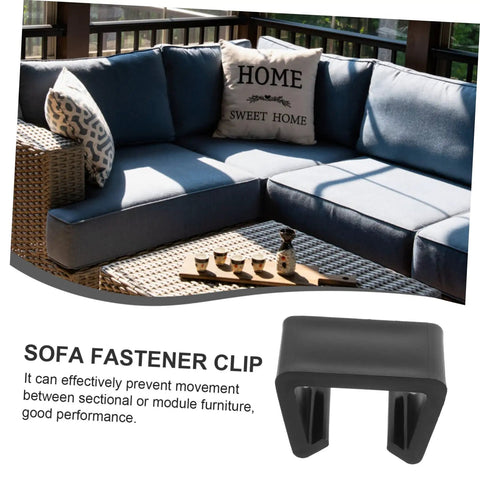Patio sofa using 12 Pack Outdoor Furniture Clips For Patio Sofas And Rattan Chairs, Lightweight Quick Install Clamps That Prevent Movement And Keep Sectional Sets Secure, No Tools Needed, Easy To Use.