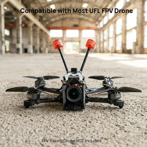 RHCP FPV Antenna Long Range Five Point Eight G For DJI FPV Quadcopter Racing Drone IPEX UFL 150mm shown on drone