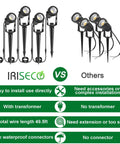 Comparison of Low Voltage LED Landscape Lights Kit 4 Pack With Transformer Plug In 12V Warm White Spotlight and others.