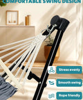 Close-up of 2 In 1 Hammock And Swing Chair With Collapsible Steel Stand And Carrying Case Portable And Adjustable No Fuss Setup
