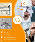 Comparing Zero Drama Wall Mount Self Adhesive Screw Set No Prep Stick On Heavy Duty Hooks with wall drilling tools for installation