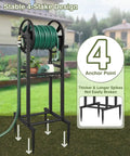 Beefy Freestanding Garden Hose Reel That Holds One Hundred Twenty Five Feet Of Five Eighths Inch Hose Capacity Four Handy Hooks