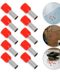 Huge 100 Pack Wire End Terminal Kit With Non Insulated Ferrule Connectors Made From Stainless Steel Plus Plastic To Stop Short Circuits And Boost Electrical Wiring Reliability For DIY Projects And Car Repairs, red ferrule terminals