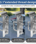 Heavy Duty Boat Trailer Bunk Brackets with 3 adjustable sizes, galvanized steel, for secure hull alignment on trailers.