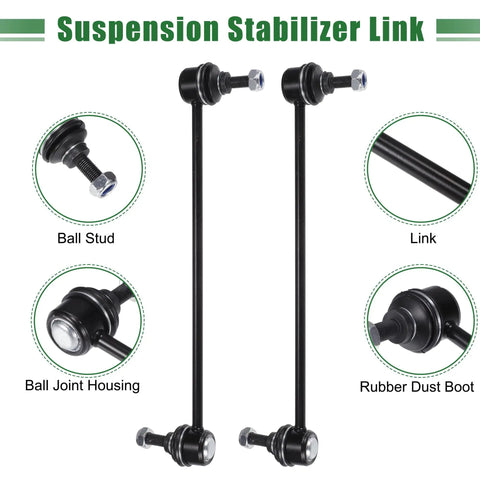 6 Piece Front Suspension Kit With Inner And Outer Tie Rod Ends And Sway Bar Links For Ford C Max Escape Focus Transit Connect Includes 2 Outer Tie Rod Ends 2 Inner Tie Rod Ends And 2 Sway Bar End Links, black steel