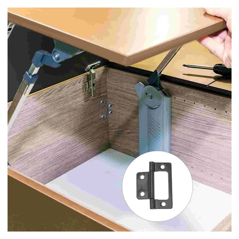 Concealed Rotating Door Hinges 12 Piece Set Black Mini Hinges for Closet Cabinets Kitchen Furniture Decor and Wooden Box