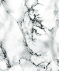 Close-up of white marble pattern on Marble White Self Adhesive Film Roll For Walls Cabinets And Furniture Peel And Stick DIY Home Decor Transform Surfaces Quickly 17 By 78 Inch Roll Ideal For DIY Projects And Quick Room Updates