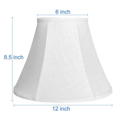 Double White Lamp Shade Set Of 2 Large Barrel Lampshades For Floor And Table Lamps 6x12x8.5 Inch DIY Natural Linen Fabric