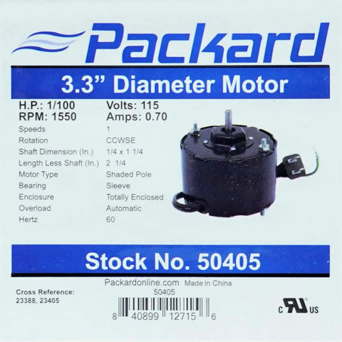 Packard 50405 Compatible Bathroom Fan Vent Motor Replacement For Vintage Ceiling Exhaust Fans 3.3 inch Diameter