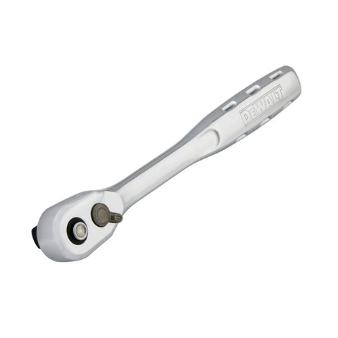 Image of One Half Inch Quick Release Ratchet With Slim Head, 72 Tooth Gear, 5 Degree Swing, Ergonomic Handle, SAE Socket Tool.