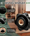 Rock Solid No Sweat 12 Pack Star Knobs M8 Thread Knurled Clamping Nuts Matte Black smooth surface and precise threads for tool adjustment.