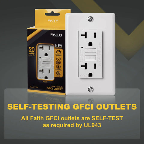 Three Pack GFCI Outlet 20 Amp with LED Indicator, Self-Test, Non-Tamper-Resistant GFCI Duplex Receptacles, ETL Listed, White box