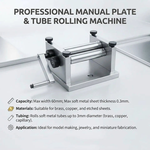 60mm Manual Sheet Metal Roller For Aluminum And Brass Crafting Easy Cylinder Bending Tool Hella Compact Portable Workstation For Jewelry Makers Rolling Sweet Curves With Zero Sweat
