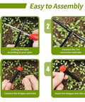 Steps to install 100 Pcs Adjustable Drip Emitters For 1 Quarter Inch Tubing, 360 Degree Water Flow, Easy Peasy Install
