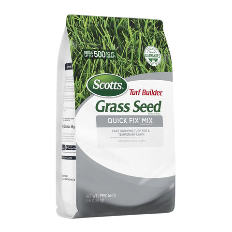 Boost Your Lawn Game Fast Quick Fix Grass Seed Mix 3 lbs bag for repairing bare spots in four to seven days.