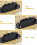 2 Pack Matte Black Door Handle Pull Plate Set For Barn Doors And Cabinets, Beefy Yet Sleek Heavy Duty Stainless Steel Sliding Door Pulls, 7.8 Inch Long By 2.5 Inch Wide, Mounting Hole Spacing 5.5 Inch By 1.8 Inch installation steps