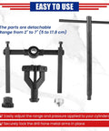 Three Jaw Bearing Puller Set For Cars, SUVs, And Bikes Internal And External Puller Tool with instructions for use