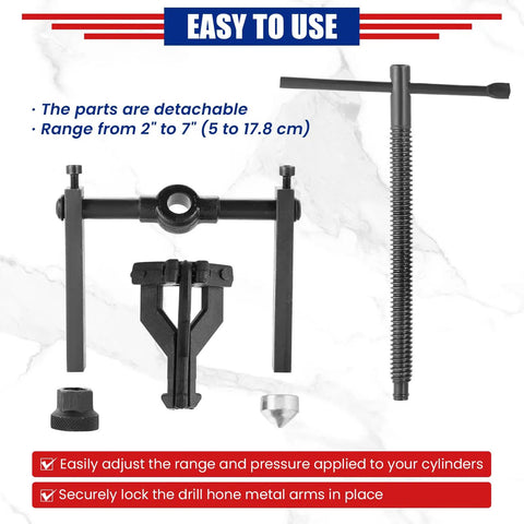 Three Jaw Bearing Puller Set For Cars, SUVs, And Bikes Internal And External Puller Tool with instructions for use