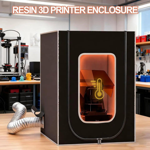 Resin 3D Printer Enclosure With Temperature Control, Odor Busting, LED Lighting, Adjustable Fan Speed, Dust Shield, Quiet Operation