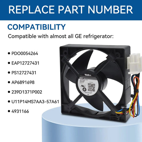Upgraded Fridge Evaporator Fan Motor WR60X25858 WR60X10340 OEM Replacement For GE Refrigerators compatibility list