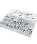 Ultimate 200-Piece Compression And Extension Springs Assortment Kit Made In America With Durable Zinc Plated Steel For Auto Repairs, DIY Tunes And Heavy Gadgets This Rigged Set Lets You Fix Broken Stuff Quick Without Hassle Or Breaking The Bank. 200-piece zinc plated steel spring assortment kit in plastic organizer